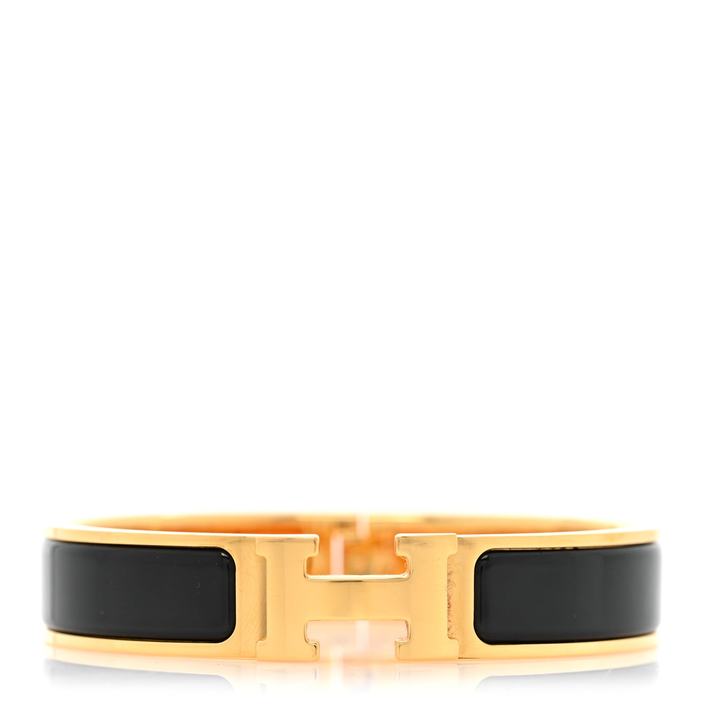 Enamel Narrow Clic Clac H Bracelet PM Black