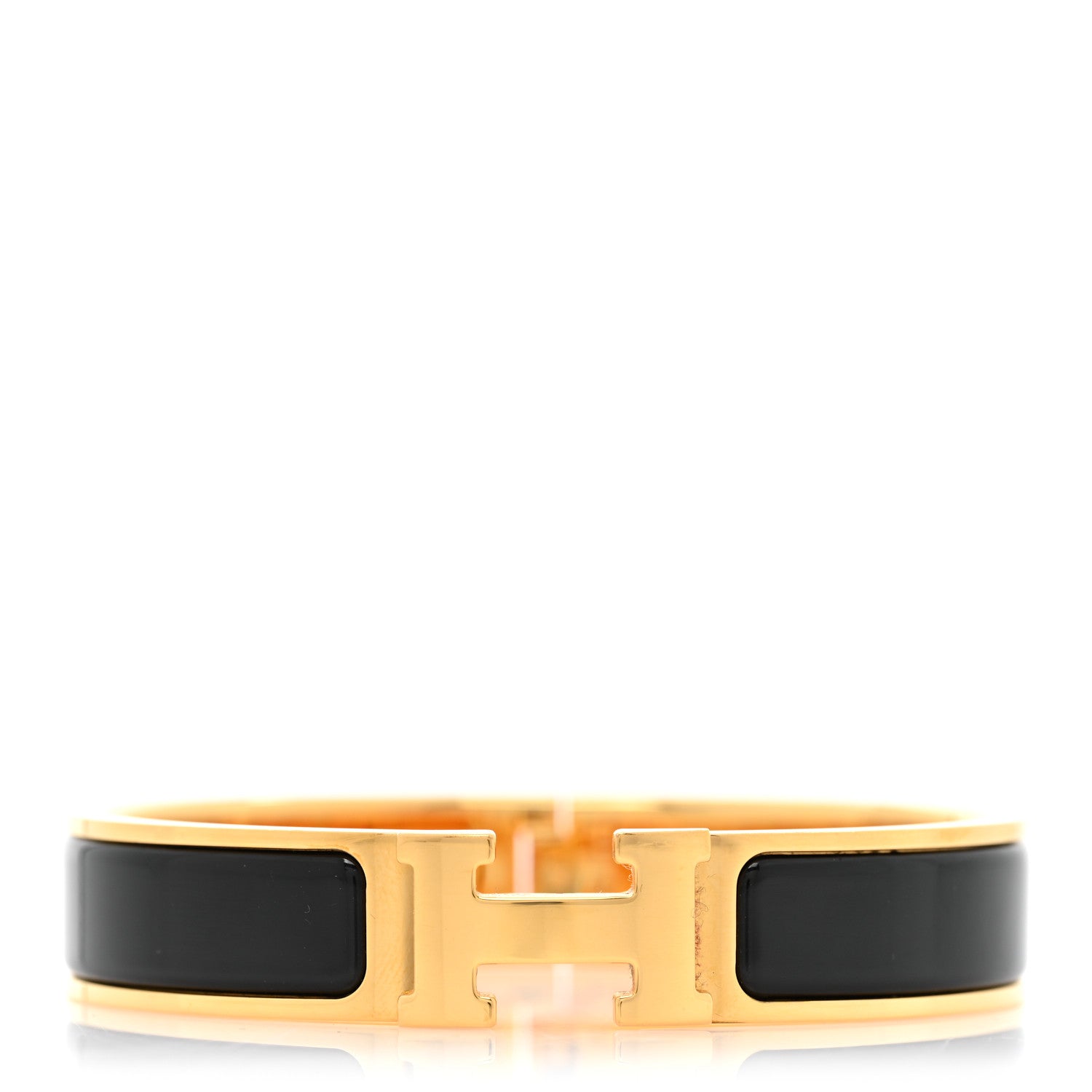 Hermes Enamel Narrow Clic Clac H Bracelet PM Black 1 of 5