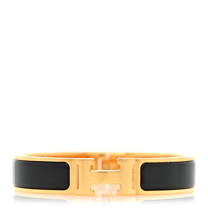 Hermes Enamel Narrow Clic Clac H Bracelet PM Black 1 of 5