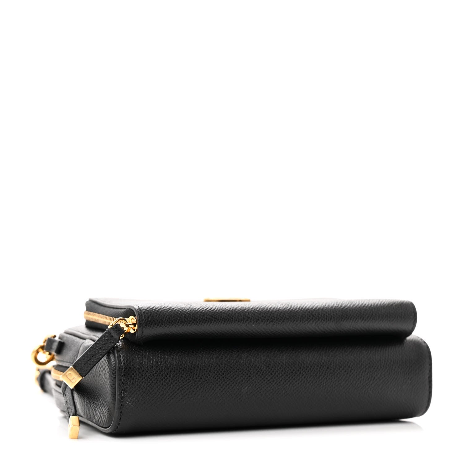 Christian Dior Grained Calfskin Caro Double Pouch Black 4 of 12