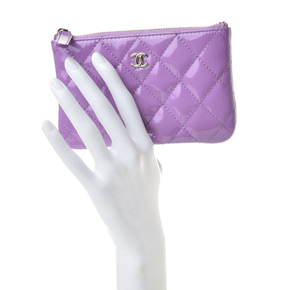 Chanel Patent Quilted Small Cosmetic Case Purple 2 of 7