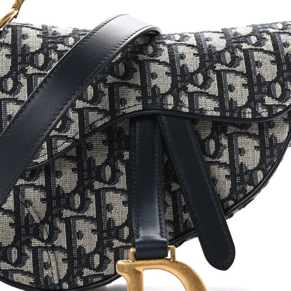 Christian Dior Oblique Mini Saddle Bag With Strap Blue 8 of 10