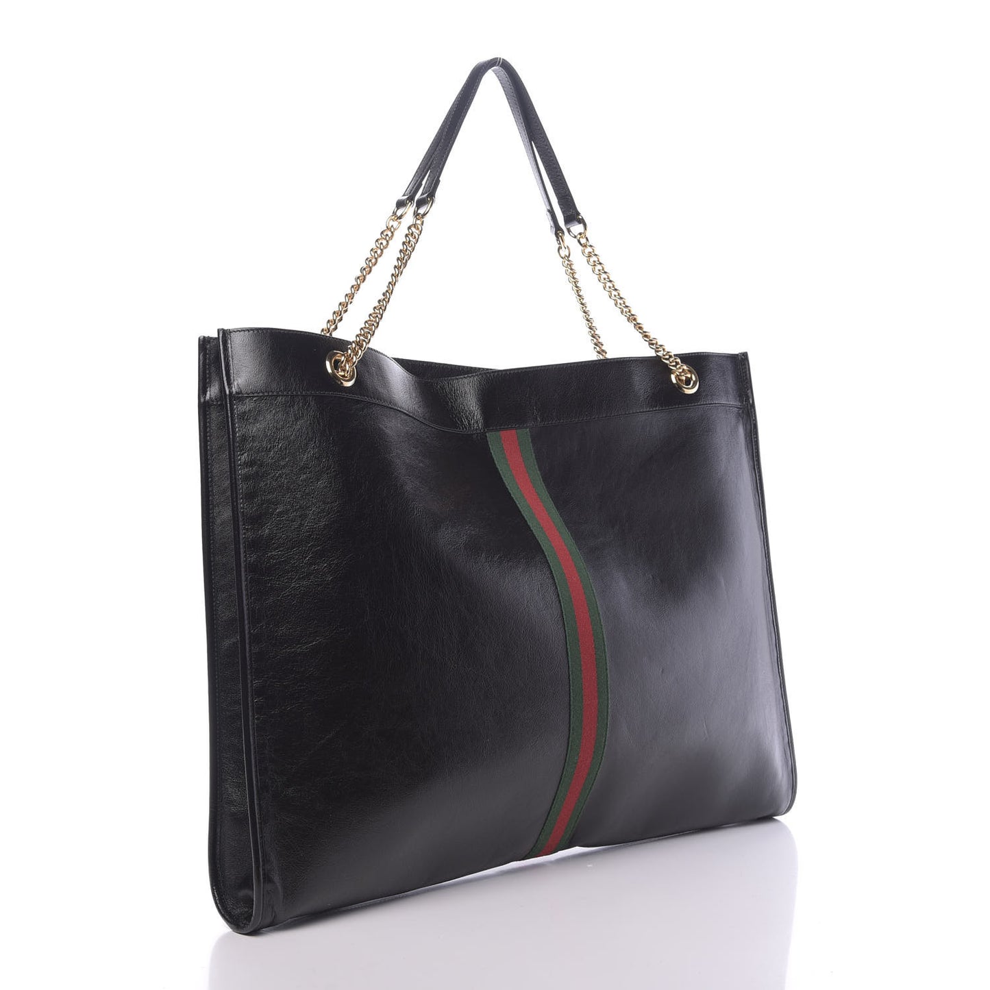 Calfskin Maxi Rajah Chain Tote Black