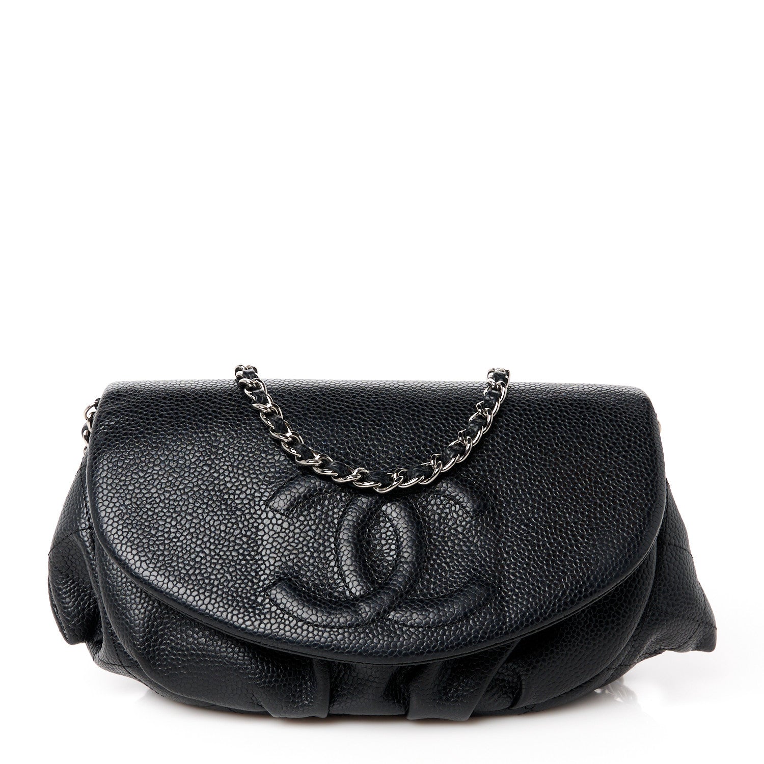 Chanel Caviar Half Moon Wallet On Chain WOC Black 1 of 11