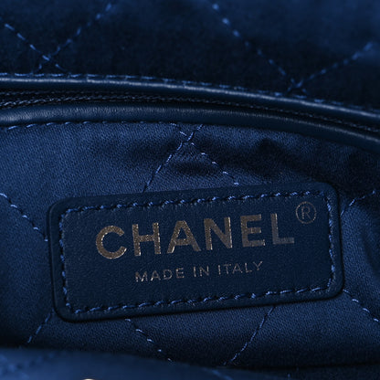 Chanel Washed Denim Quilted Studded Small Chanel 22 Blue 7 of 11