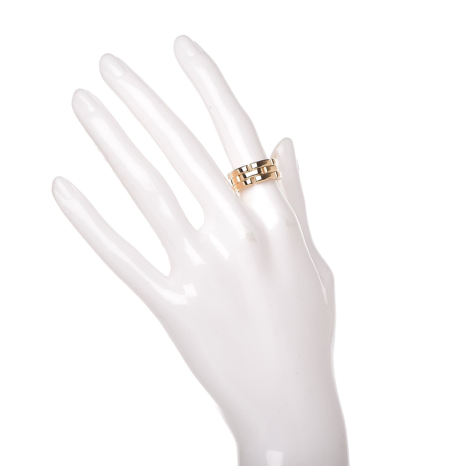 Cartier 18K Yellow Gold Maillon Panthere 3 Rows Ring 50 5.25 2 of 5