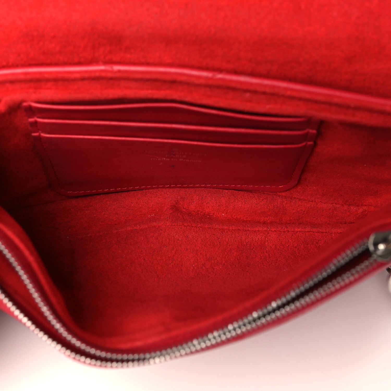 Louis Vuitton Calfskin New Wave Chain Pochette Scarlet 5 of 9