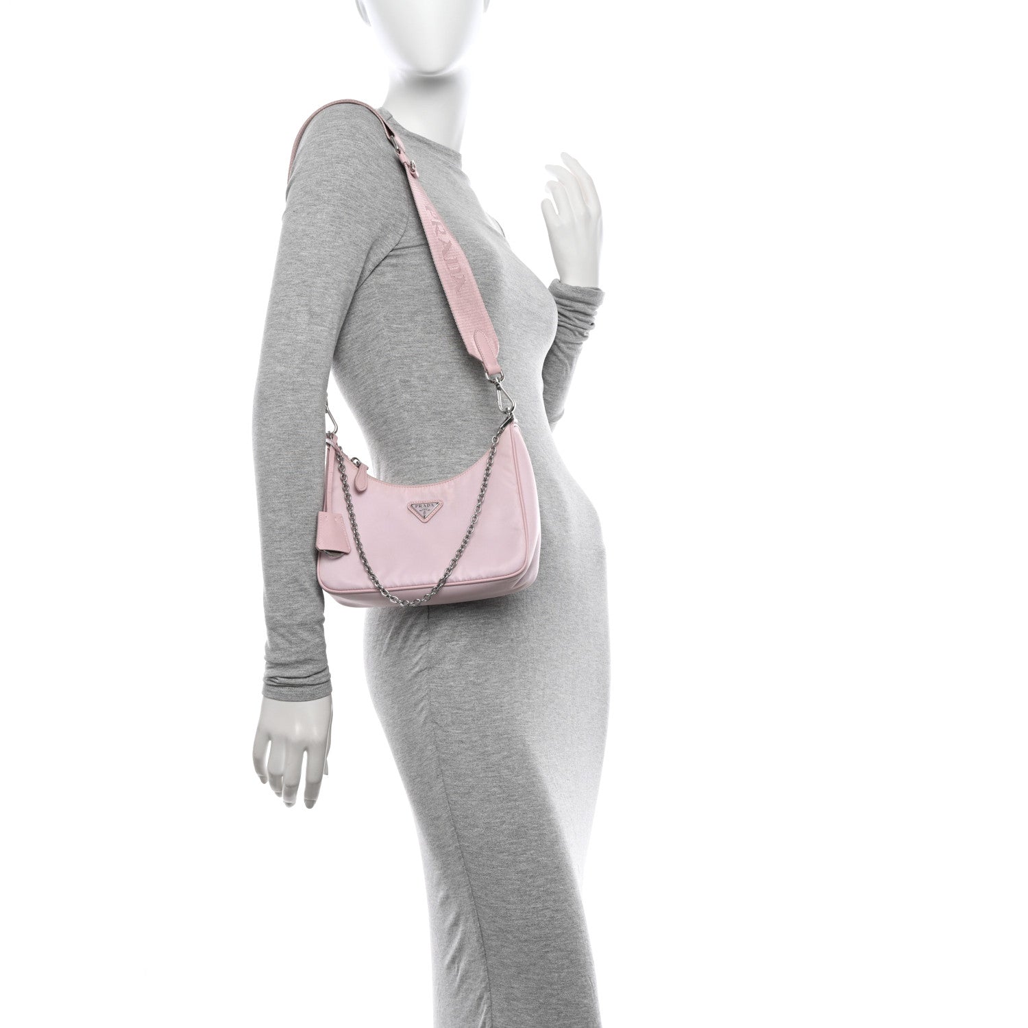 Prada Nylon Re-Edition 2005 Shoulder Bag Alabastro 2 of 15