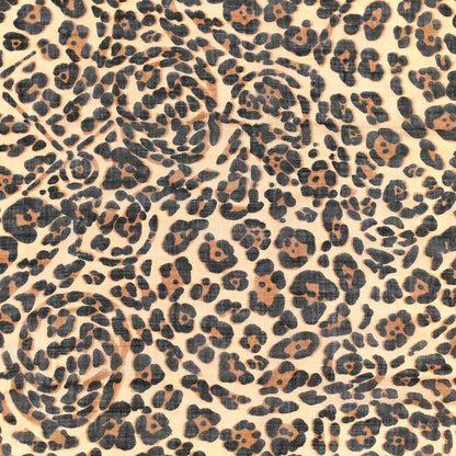 Gucci Silk Cashmere Wool Leopard Scarf Black 4 of 5