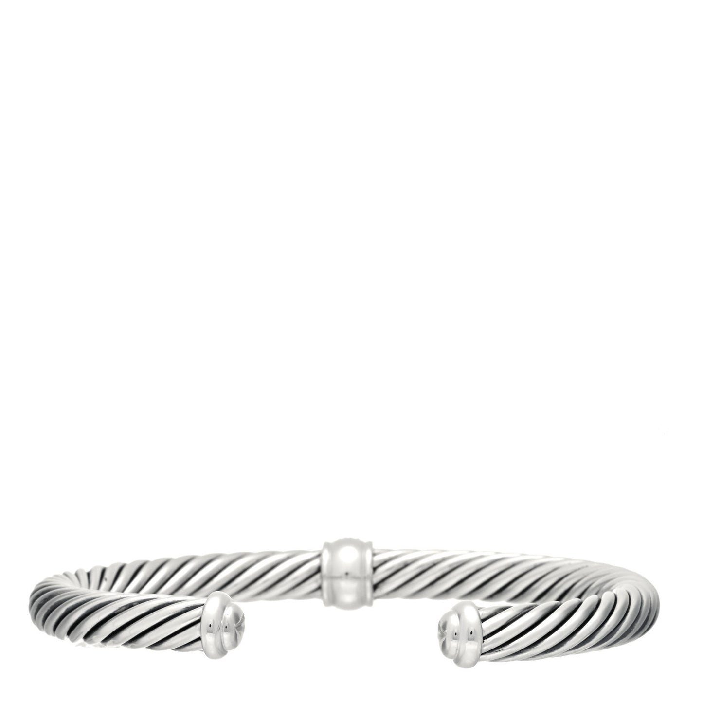 Sterling Silver Diamond 7mm Cable Classics Station Bracelet