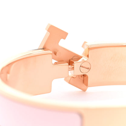 Hermes Enamel Narrow Clic Clac H Bracelet PM Rose Candeur 4 of 5