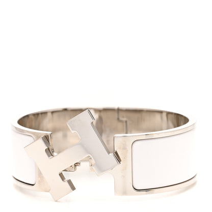 Hermes Enamel Wide Clic Clac H Bracelet GM White 5 of 5