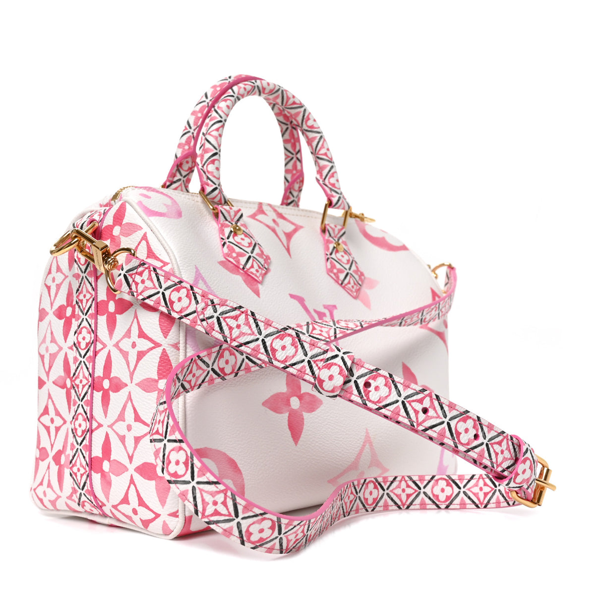 Monogram Giant Crafty Speedy Bandouliere 25 Rose