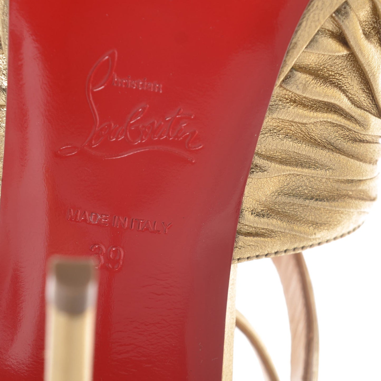 Metallic Nappa Kashou 120 Sandals 39 Light Gold