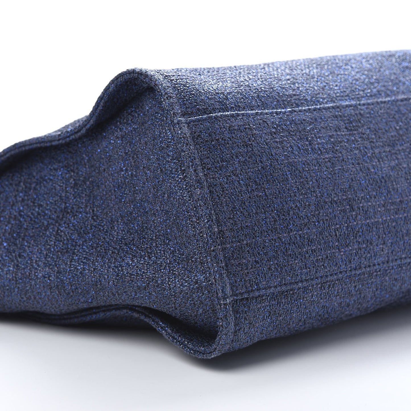 Lurex Canvas Medium Deauville Tote Navy Blue