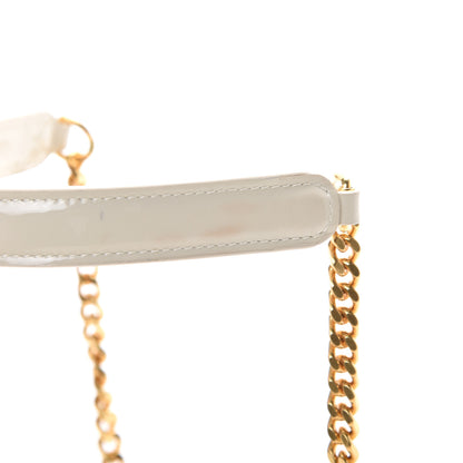 Saint Laurent Patent Calfskin Matelasse Monogram Vicky Chain Wallet Off White 11 of 13