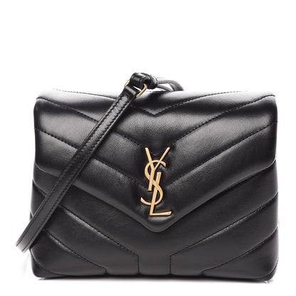Saint Laurent Calfskin Y Quilted Monogram Toy Loulou Crossbody Bag Black 1 of 10