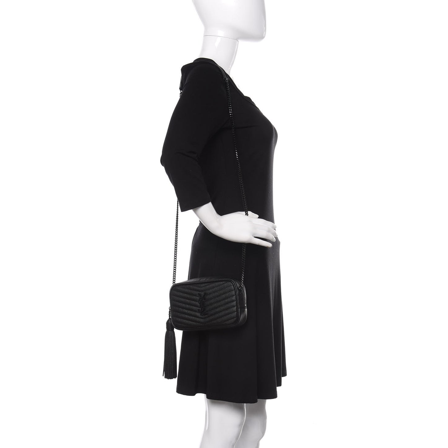 Grain De Poudre Matelasse Monogram Mini Lou Camera Bag Black