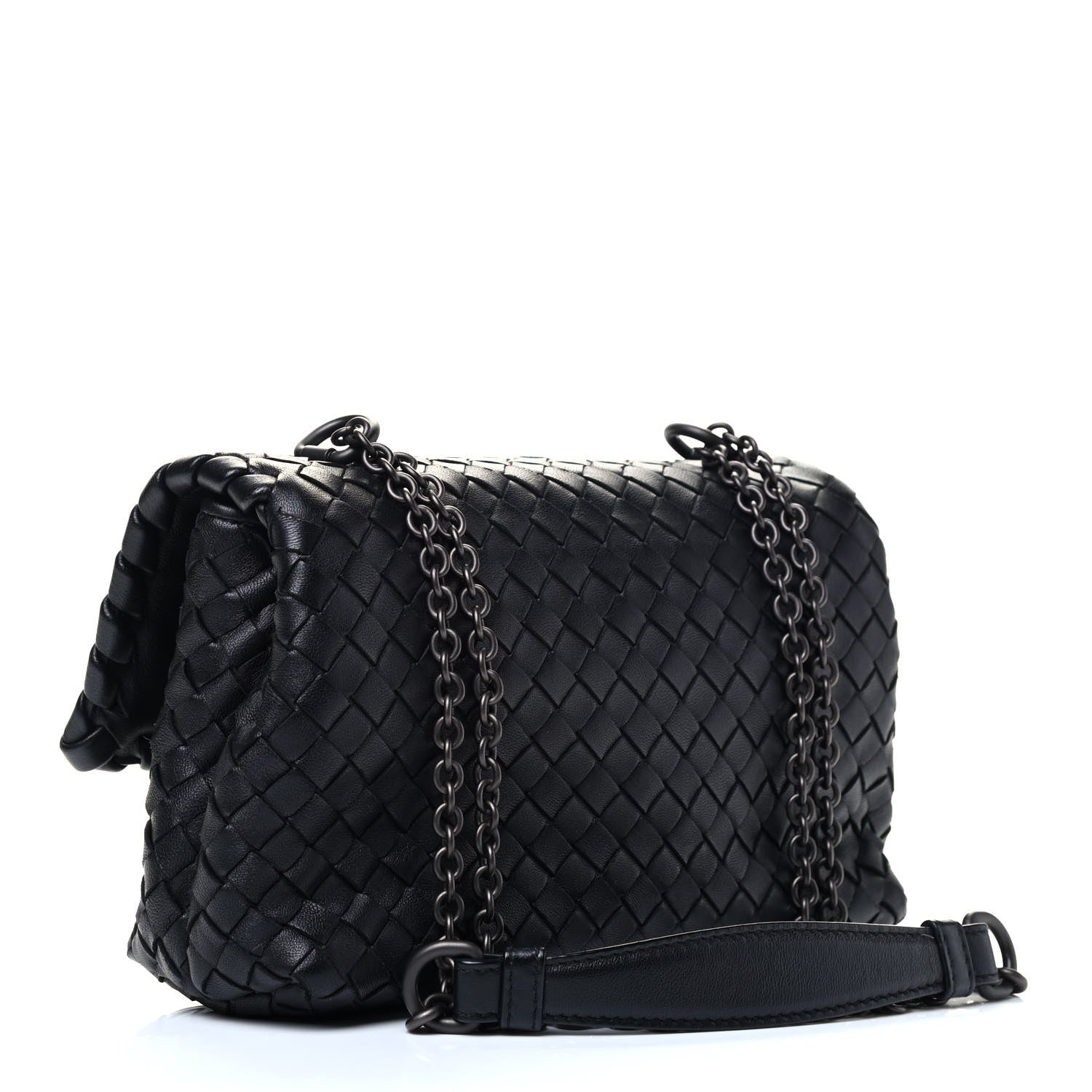 Bottega Veneta Nappa Intrecciato Baby Olimpia Shoulder Bag Black 2 of 4
