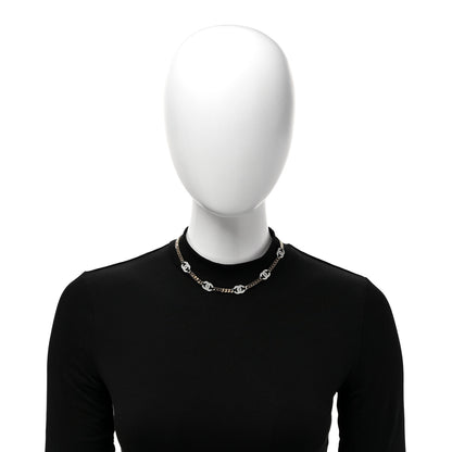 Chanel Crystal Chain CC Link Choker Gold Silver 2 of 5