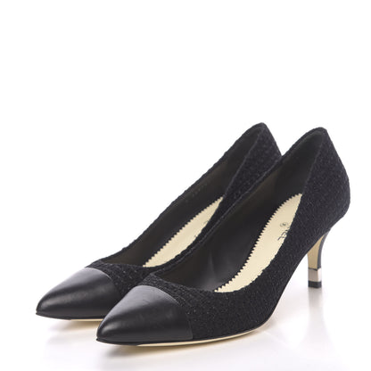 Chanel Lambskin Tweed CC Pump 41 Black 3 of 8