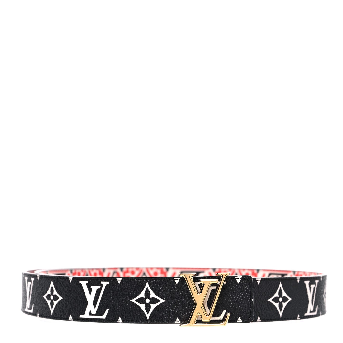 Monogram Crafty 30mm Iconic Reversible Belt 90 36 Red Cream Black