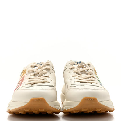 Gucci Calfskin Glitter Game Logo Womens Rhyton Sneakers 39.5 Mystic White 2 of 15