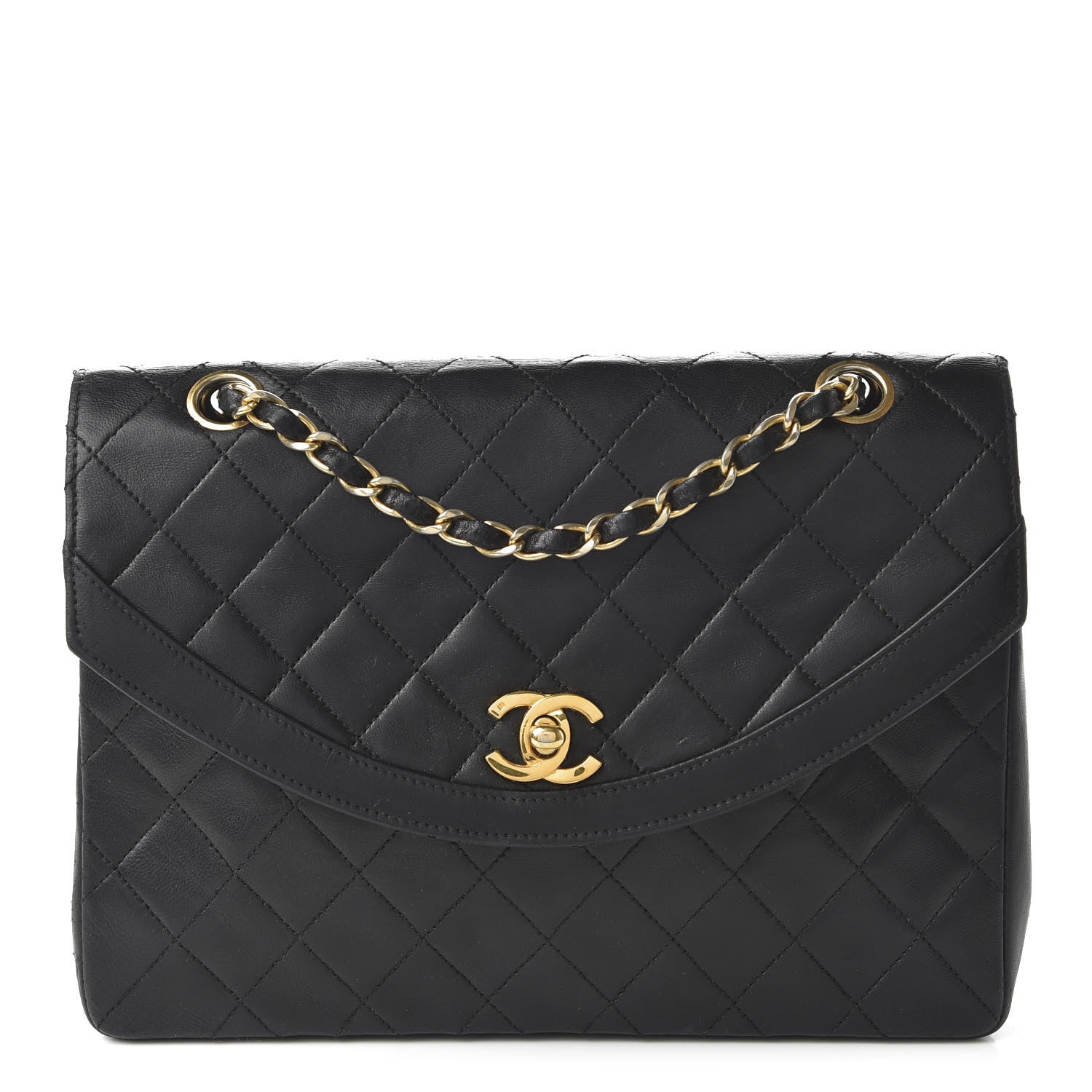 Chanel Lambskin Quilted Medium Single Flap Black 1 of 12