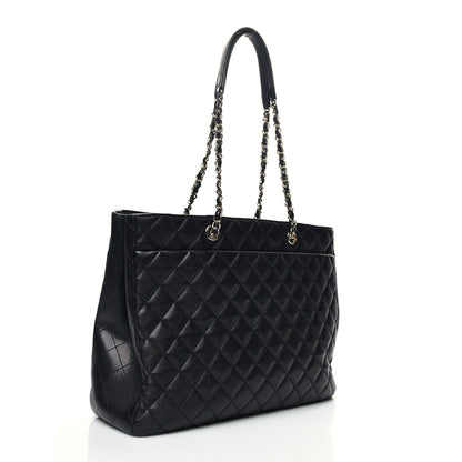 Chanel Caviar Quilted Large CC Shopping Tote Navy 3 of 10