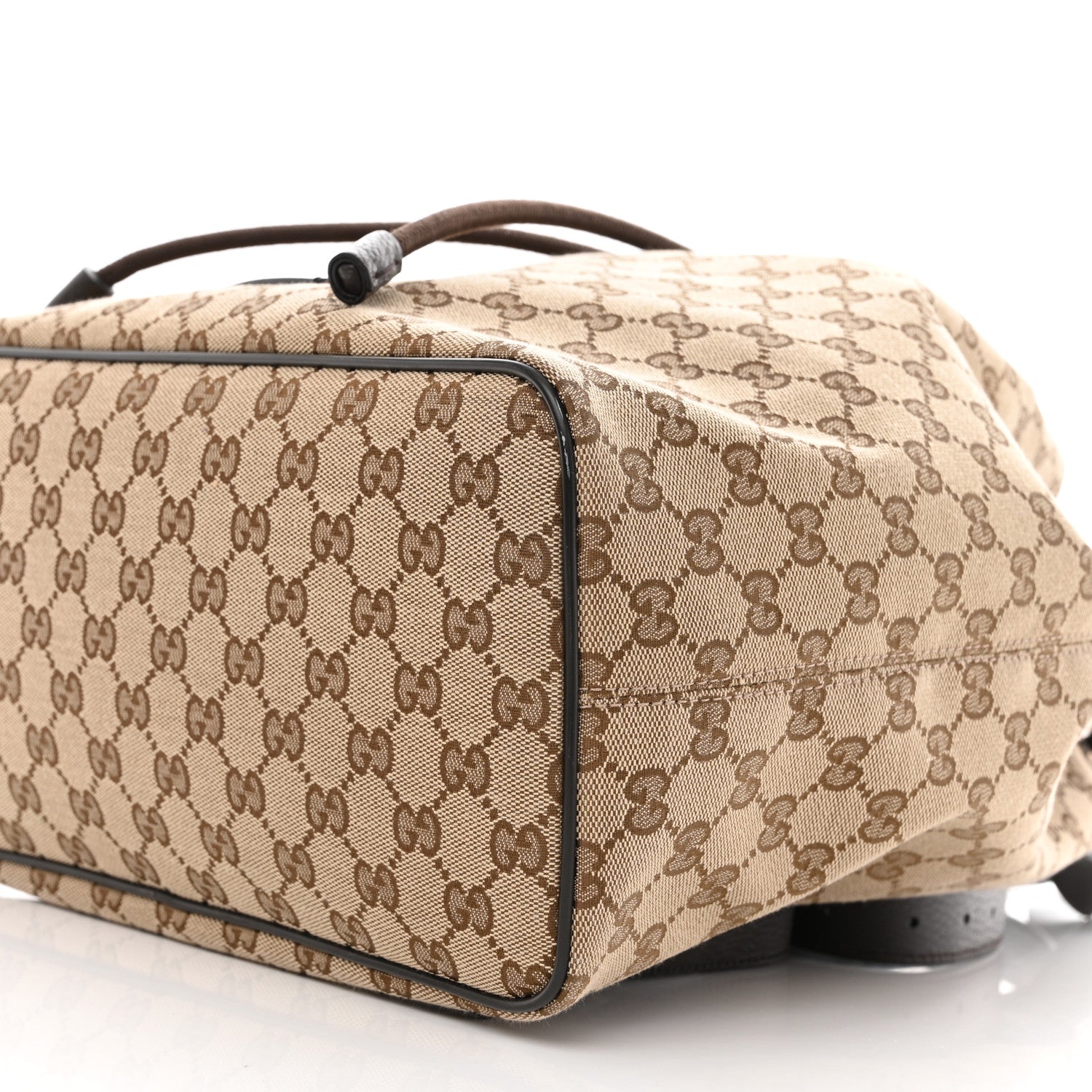 Gucci Monogram Dollar Calfskin O Drawstring Backpack Beige Ebony Testa di Moro Dark Chocolate 10 of 10