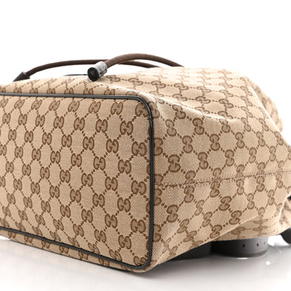 Gucci Monogram Dollar Calfskin O Drawstring Backpack Beige Ebony Testa di Moro Dark Chocolate 10 of 10