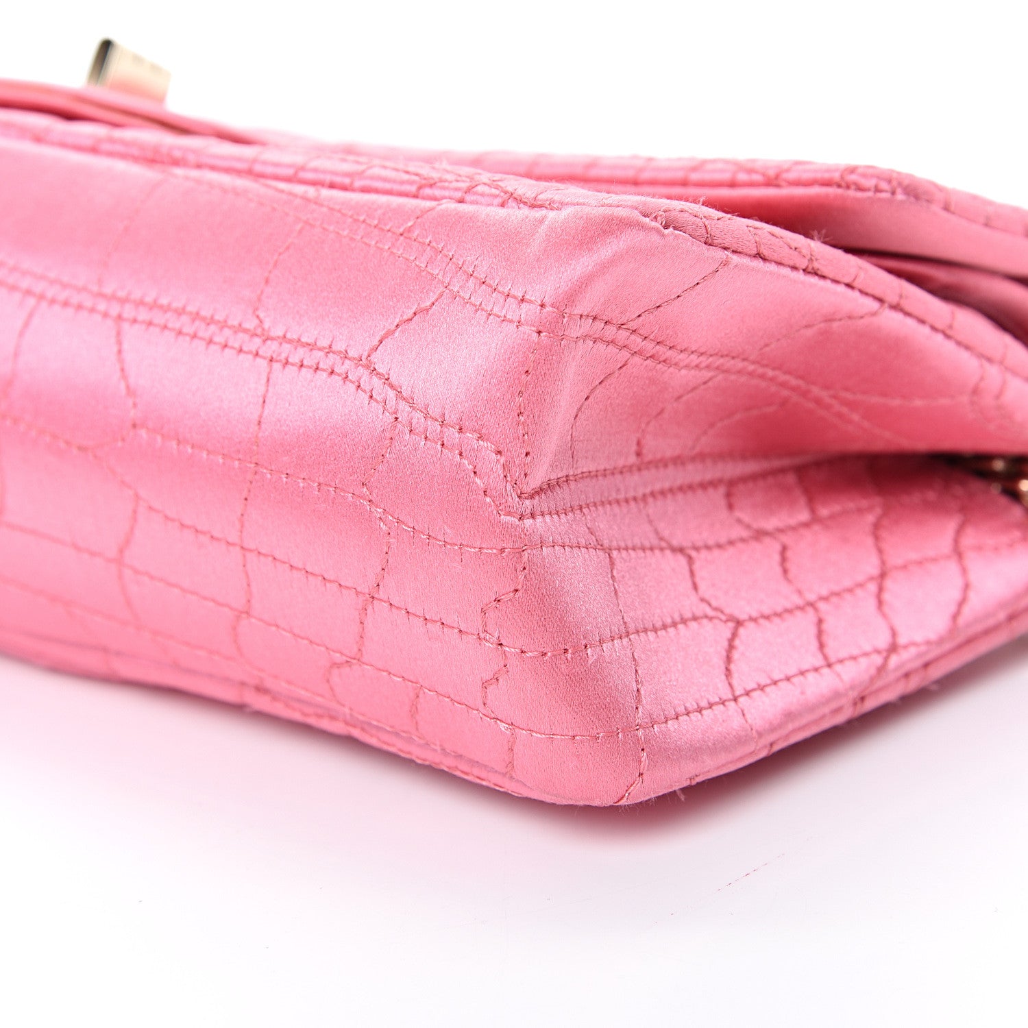Chanel Satin Coco's Croc 2.55 Reissue East West Flap Pink 9 of 11
