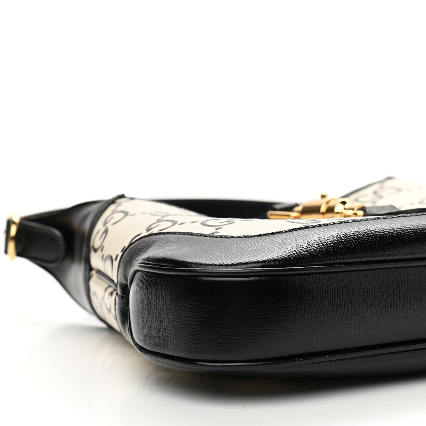 Azalea Calfskin GG Monogram Bi-Color Debossed Small Jackie 1961 Hobo Mystic White Black
