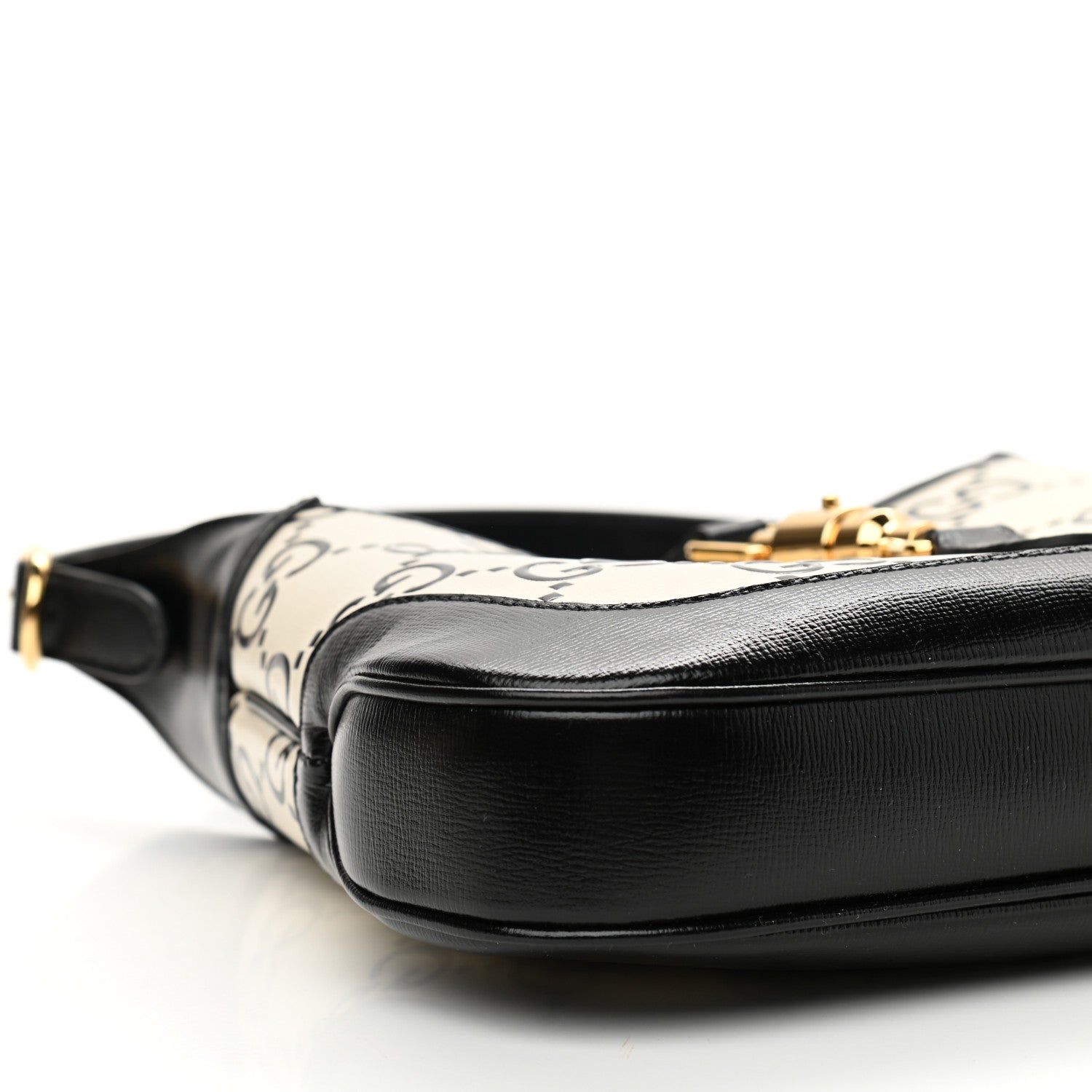 Gucci Azalea Calfskin GG Monogram Bi-Color Debossed Small Jackie 1961 Hobo Mystic White Black 8 of 10