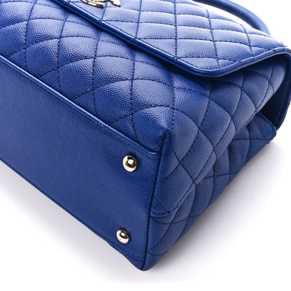 Chanel Caviar Quilted Small Coco Handle Flap Dark Blue 11 of 13
