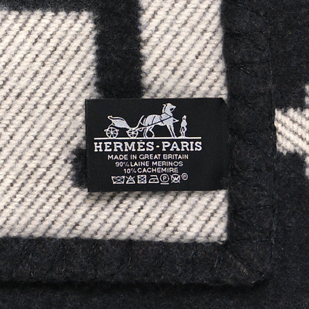 Wool Cashmere Signature Avalon Blanket Ecru Gris Fonce