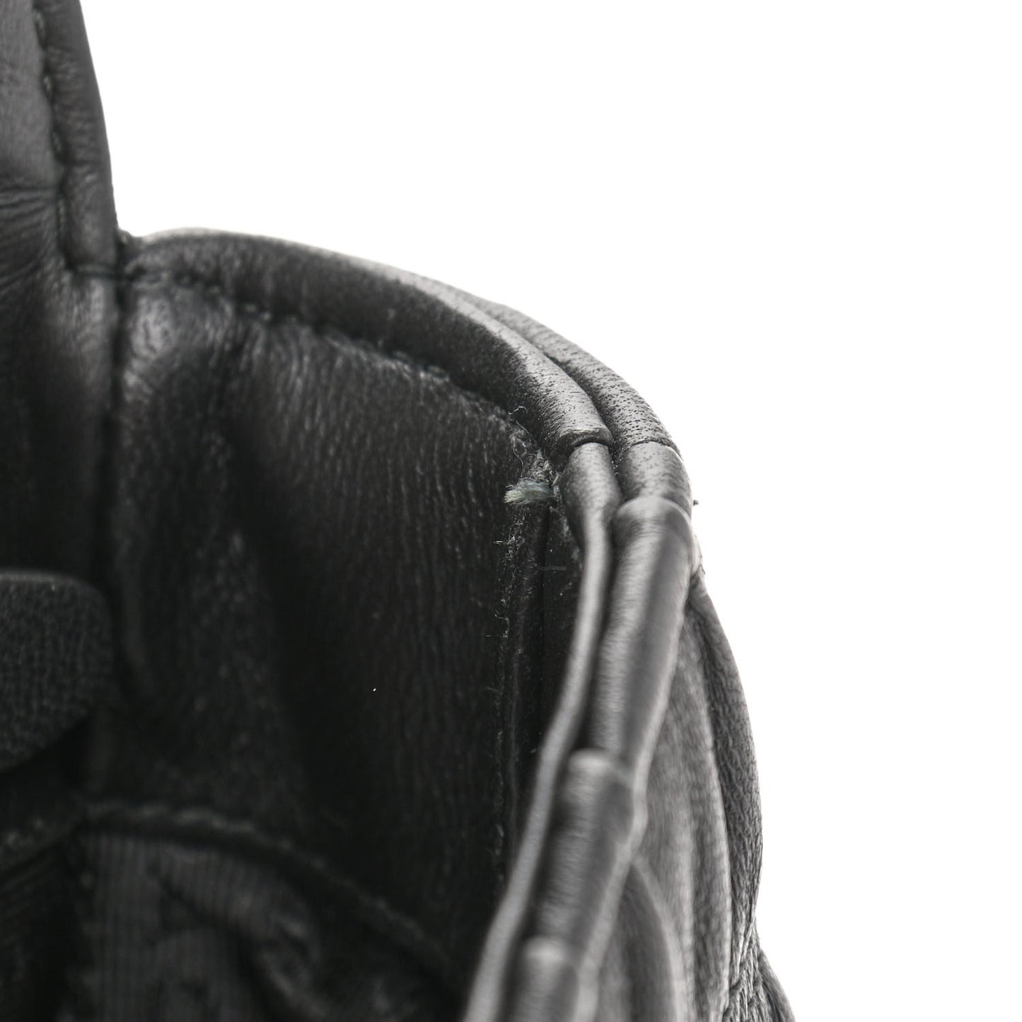 Nappa Gaufre Medium Chain Flap Shoulder Bag Black