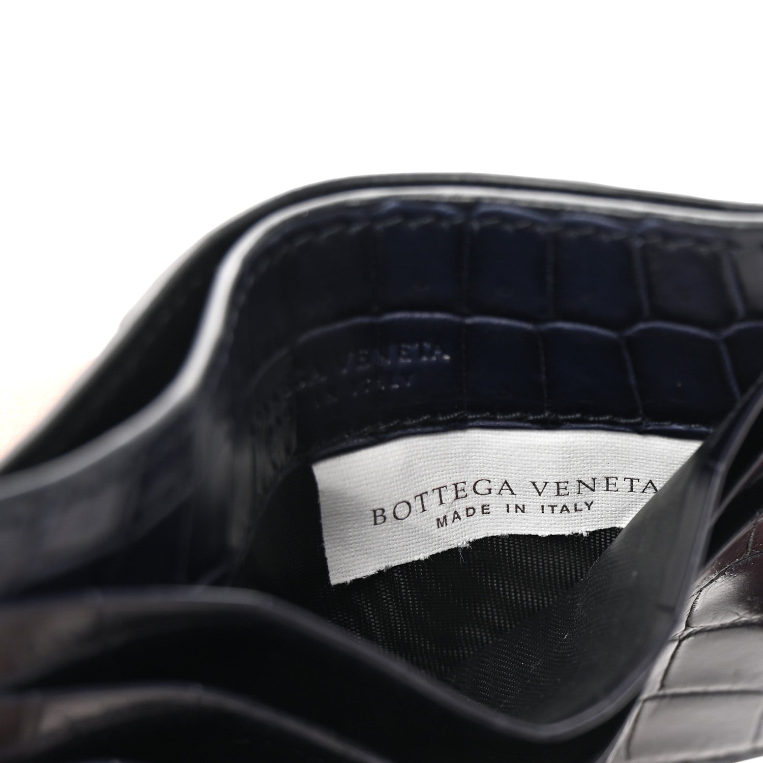 Bottega Veneta Crocodile Card Holder Navy Blue 6 of 8