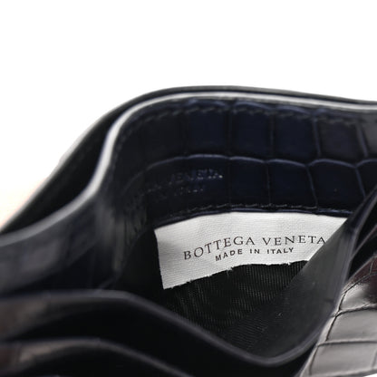 Bottega Veneta Crocodile Card Holder Navy Blue 6 of 8