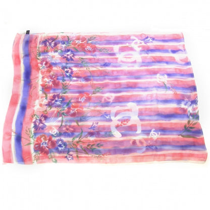 Chanel Silk Floral CC Scarf 1 of 5