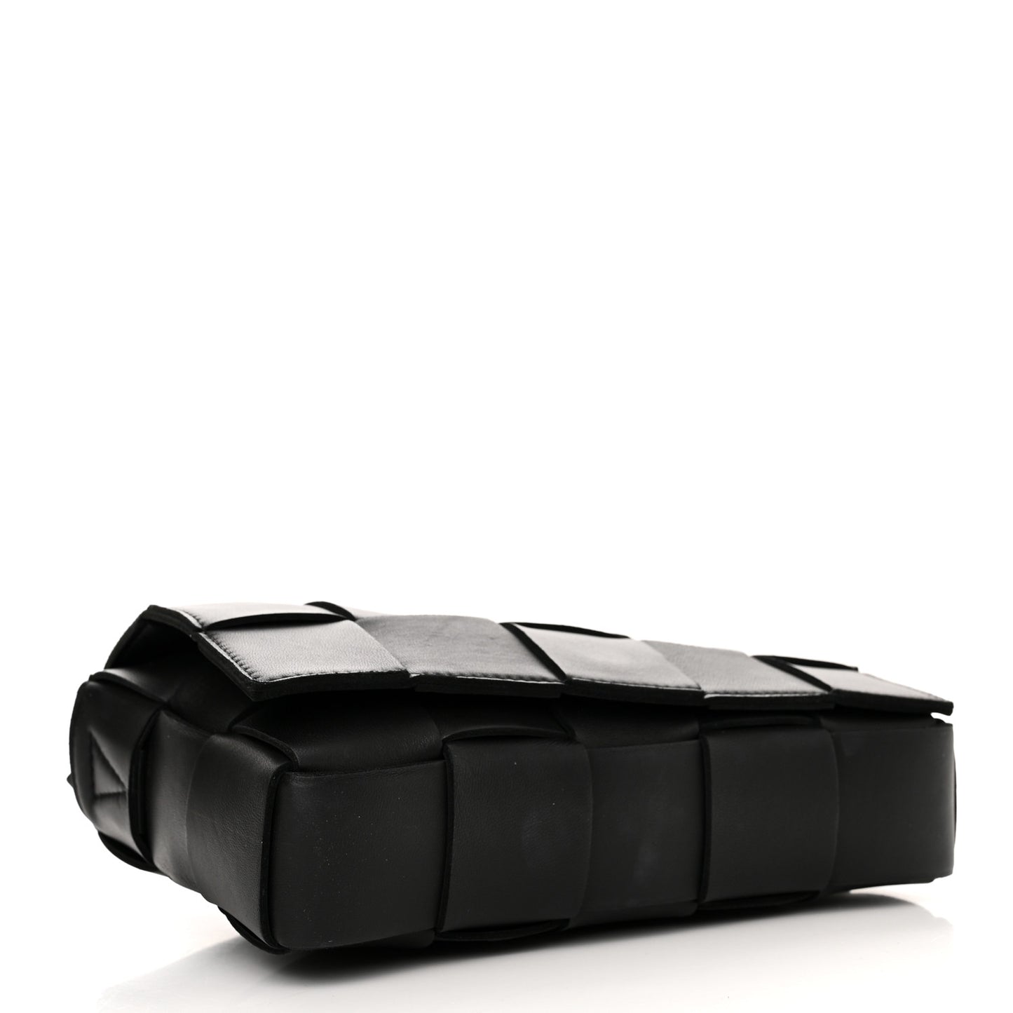 Lambskin Maxi Intrecciato Cassette Crossbody Bag Black