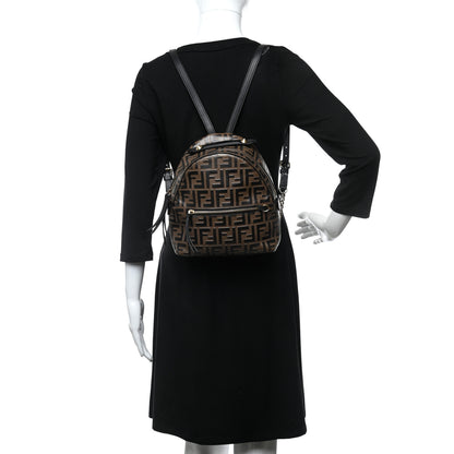 Fendi Vitello Bi-Color FF 1974 Embossed Mini Backpack Maya Black 2 of 11