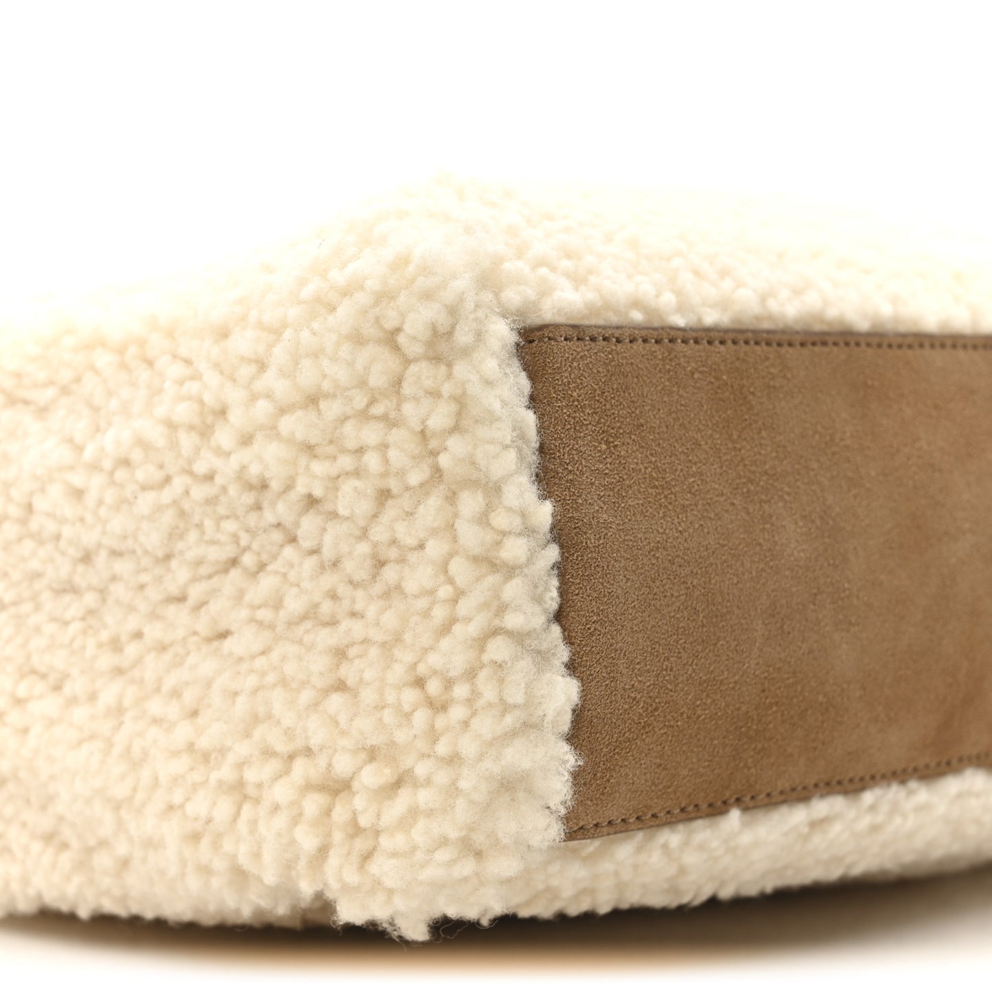 X UGG Suede Shearling Medium Shopping Bag Natural