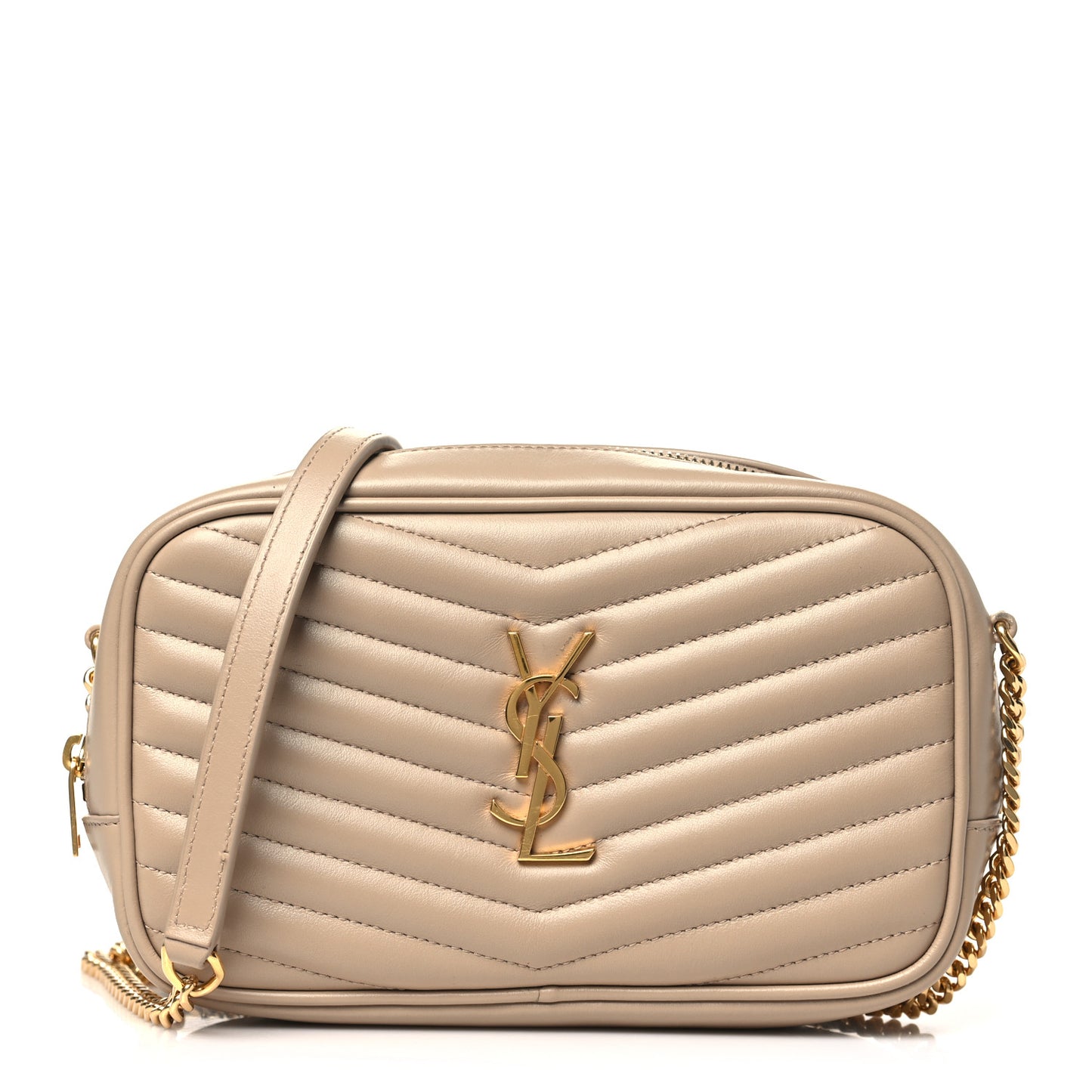 Calfskin Matelasse Monogram Mini Lou Camera Bag Dark Beige