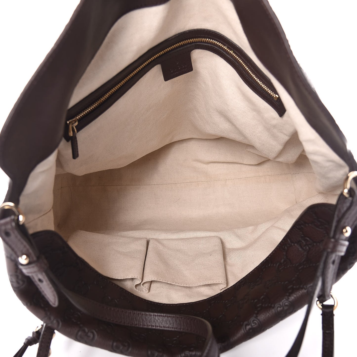 Guccissima Large Bree Foldover Tote Chocolate