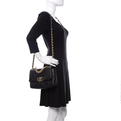 Chanel Lambskin Quilted Medium 19 Flap Black 2 of 11