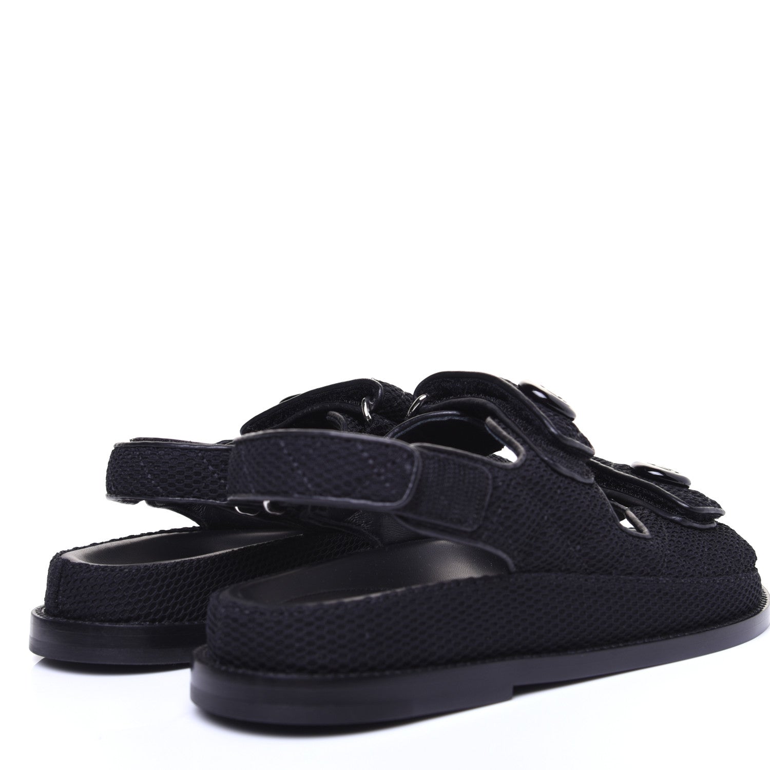 Chanel Fabric Velcro Dad Sandals 35.5 Black 2 of 12