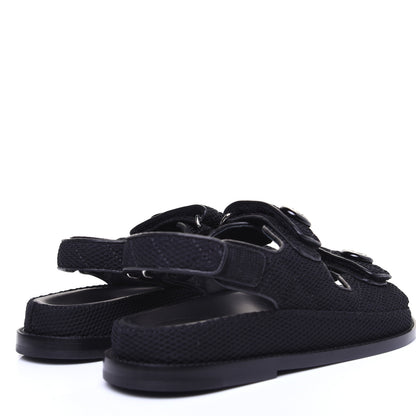 Chanel Fabric Velcro Dad Sandals 35.5 Black 2 of 12