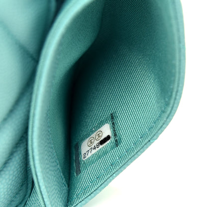 Chanel Caviar Chevron Quilted Flap Card Holder Green 7 of 9