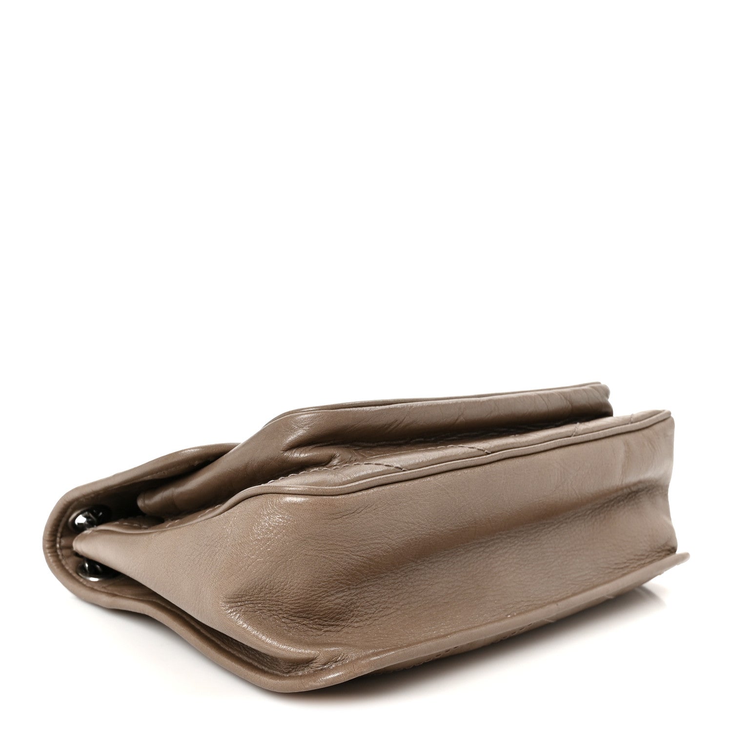 Saint Laurent Crinkled Calfskin Matelasse Monogram Medium Niki Chain Satchel Greyish Brown 4 of 11